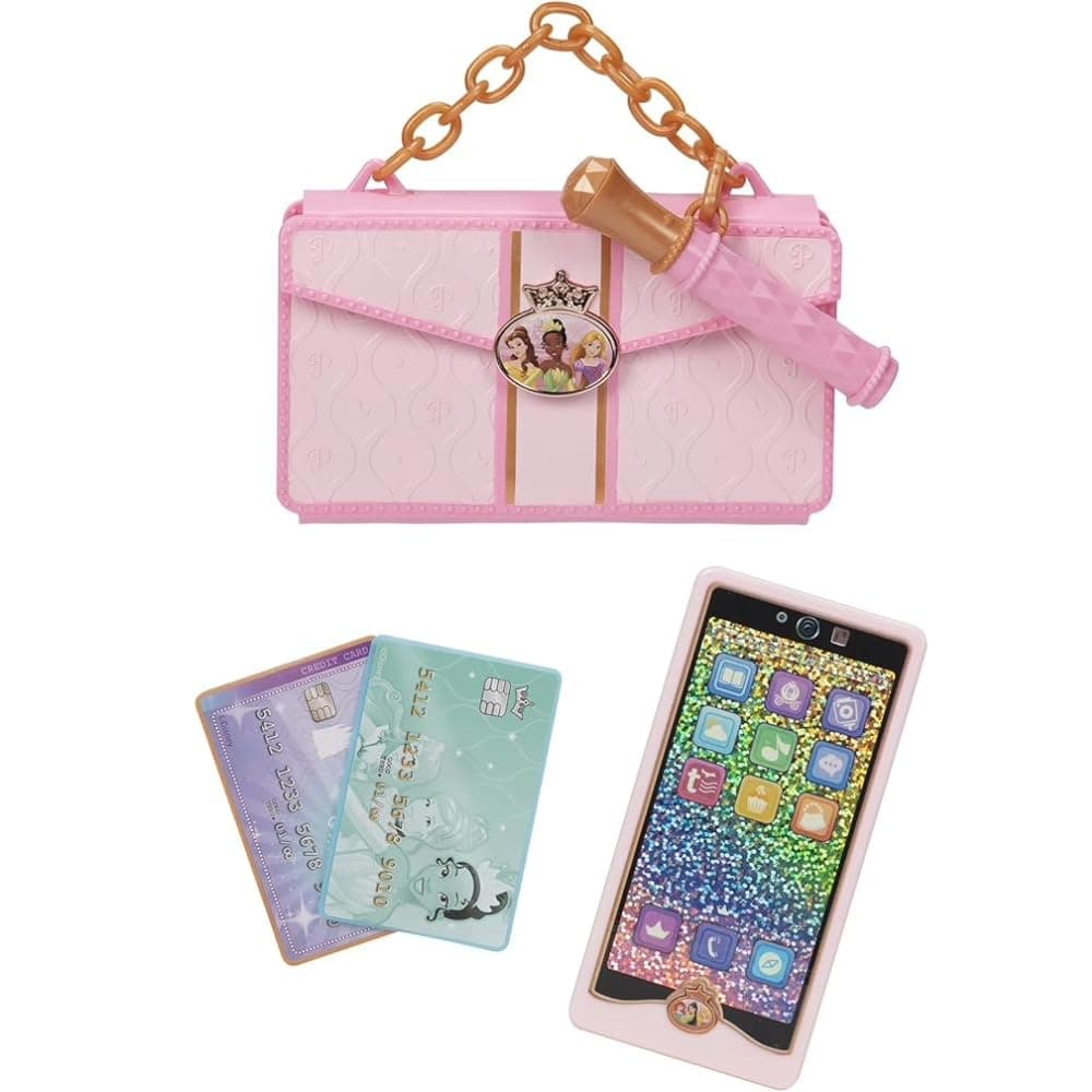 Disney Princess Style Collection Phone & Clutch, Officially Licensed by Jakks Pacific, Includes Fun Princess-Inspired Accessories, Lights & Sounds, Phone Will Ring for You To Answer!
