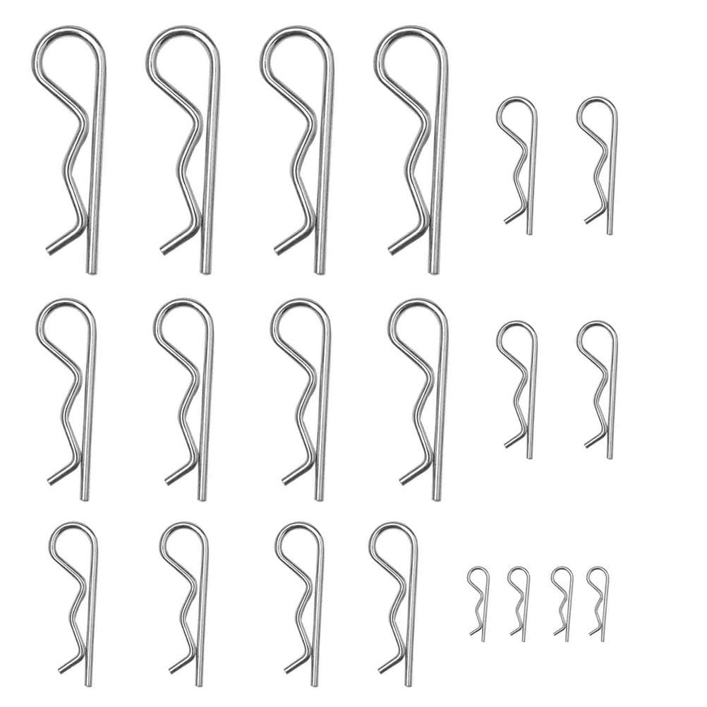 20 Pcs Cotter Pins Spring Fastener Assortment Kit, Retaining Pins R Clips Heavy Duty Zinc Plated Cotter Pin Hairpin Assortment Kit for Use On Hitch Pin Lock Systems Multiple Sizes M1-M3