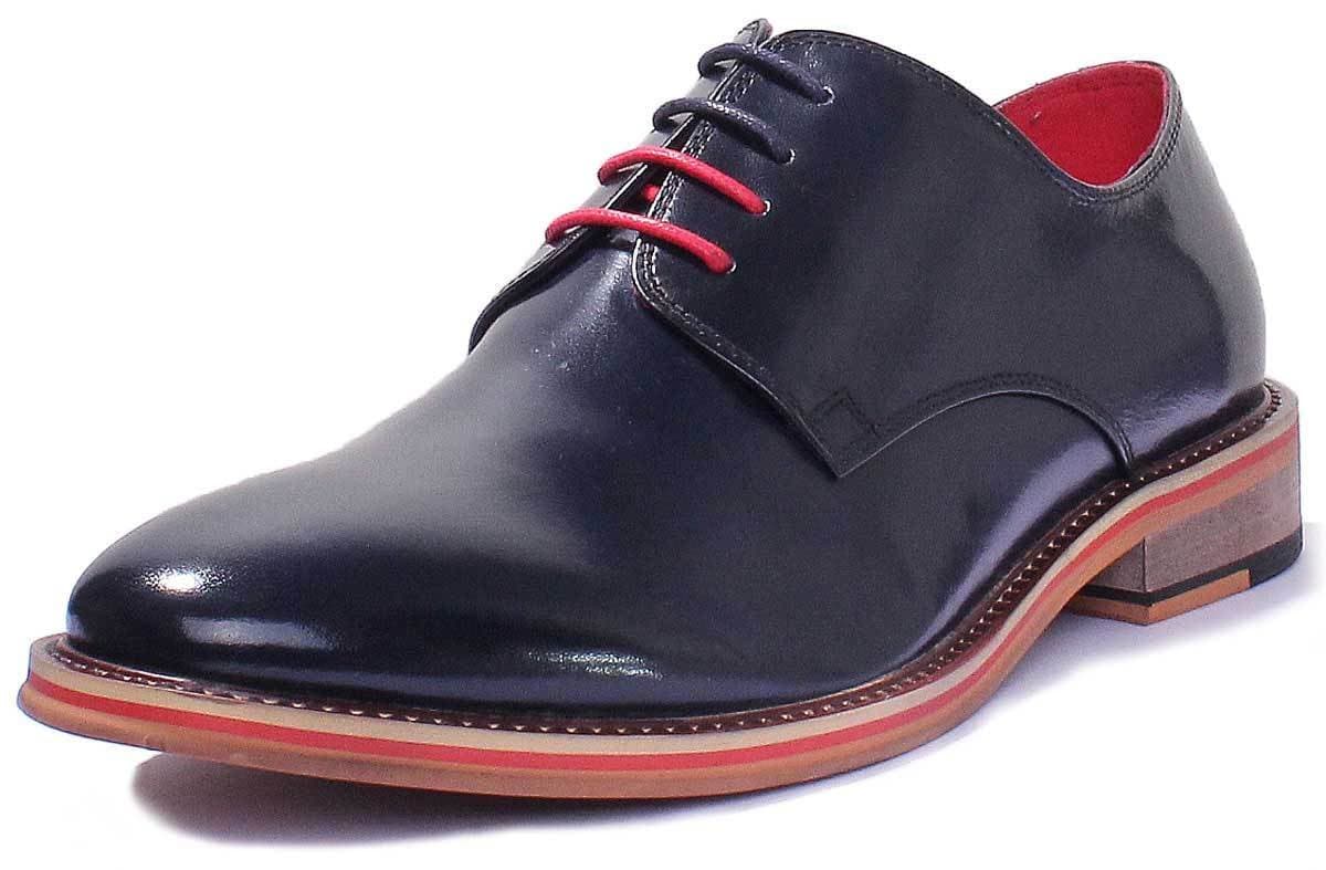 Justin Reece Original Formal Designer Hand Made Suede Derby Lot Shoe (6 UK, Navy)