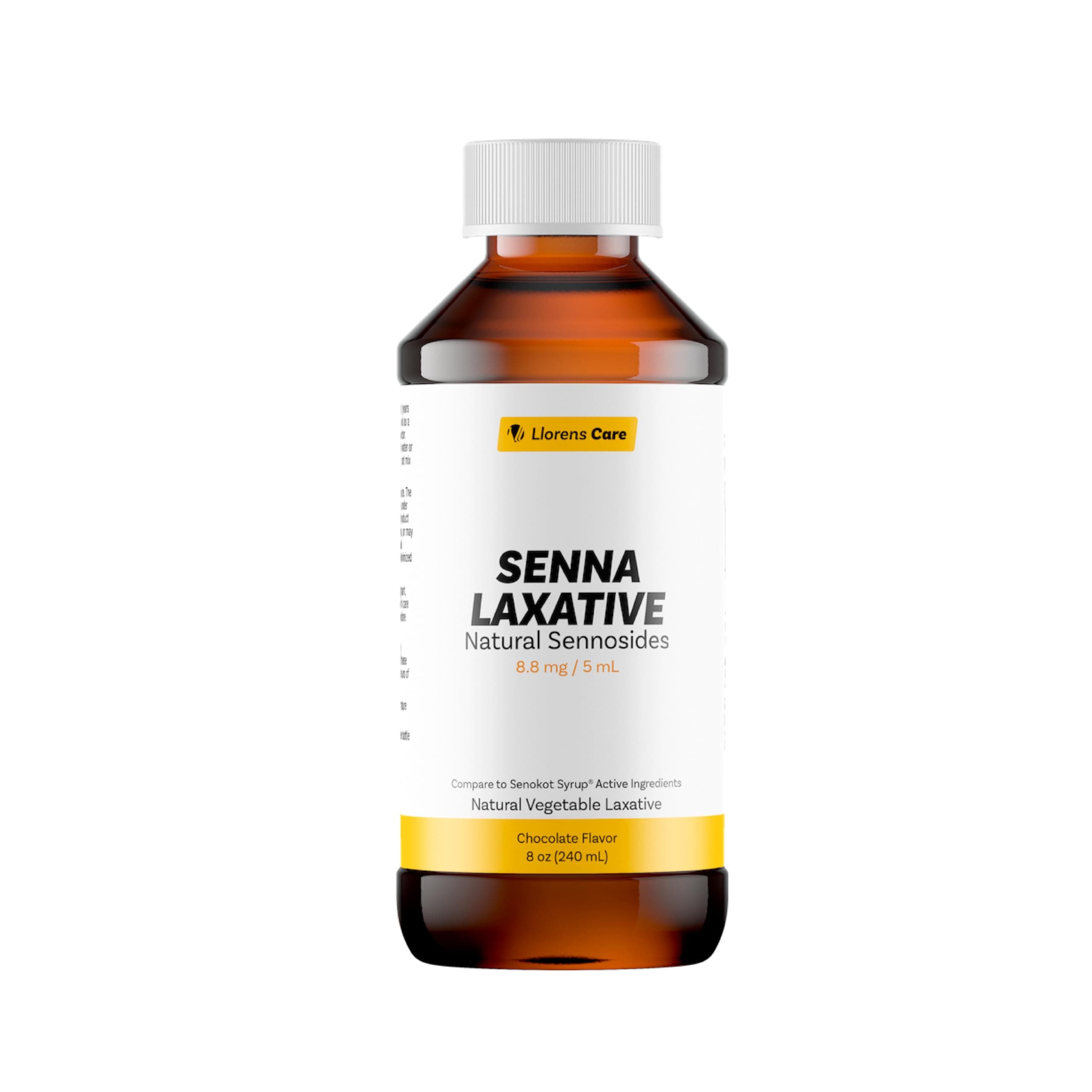 Senna Liquid Sennosides Senna Laxative by Llorens Care 8.8 mg. 5 mL. Made from Natural Sennosides. Liquid Laxative Alleviate Constipation & Provide Relief. Senna Syrup