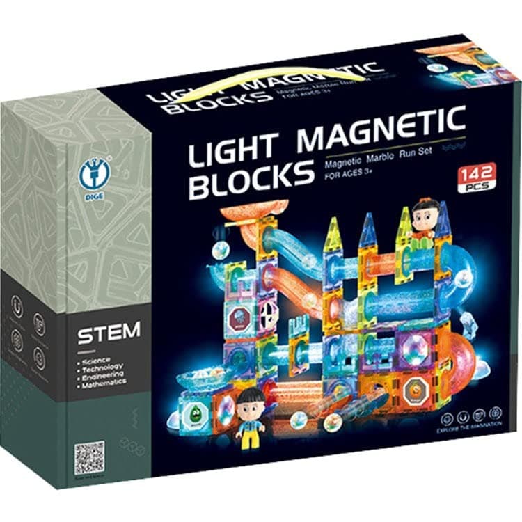 142 Pcs Light Magnetic Tiles Large Building Blocks STEAM Educational Toys-for Kids Age 3 +Year Old Boy Girl Creative Gift (Multicolor)