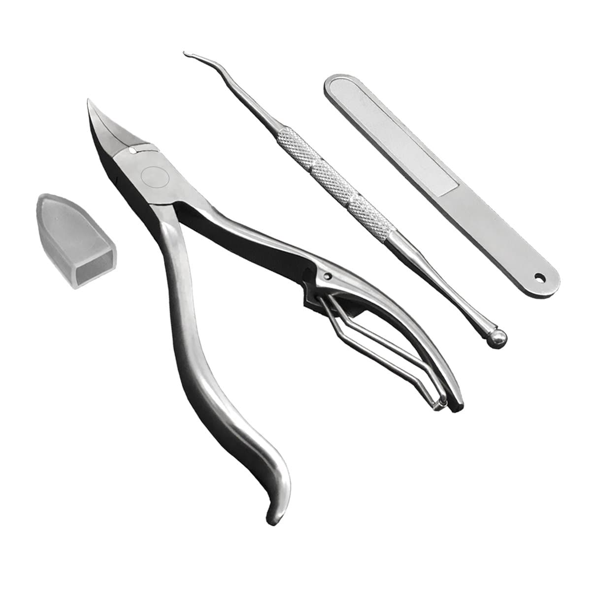 Cuticle Nippers,Vizmy Durable Cuticle Remover and Cutter Set- Cuticle Clippers + Ingrown Toenail Lifter + Nail File - Professional Grade Stainless Steel Manicure and Pedicure Tool