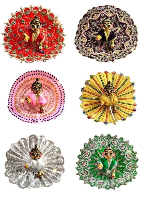 Laddu Gopal Dress Size 4 l Ladoo Gopal Dress l Kanha Ji Dress (Set of 6 Poshak) Size 0 1 2 3 4 5 6