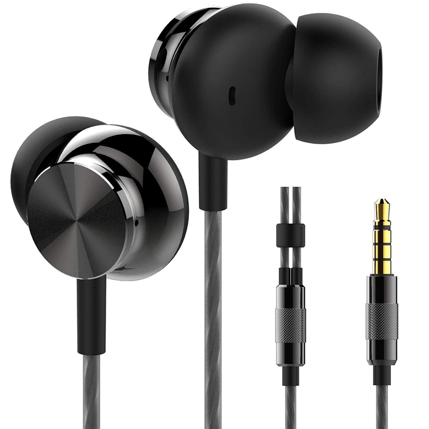 Lynctech 3.5mm Earphones Headphones, Powerful Bass Driven Sound, 12mm Large Drivers, Ergonomic Design for iPhone, iPad, iPod, Samsung and Mp3/Mp4 Players (Black)