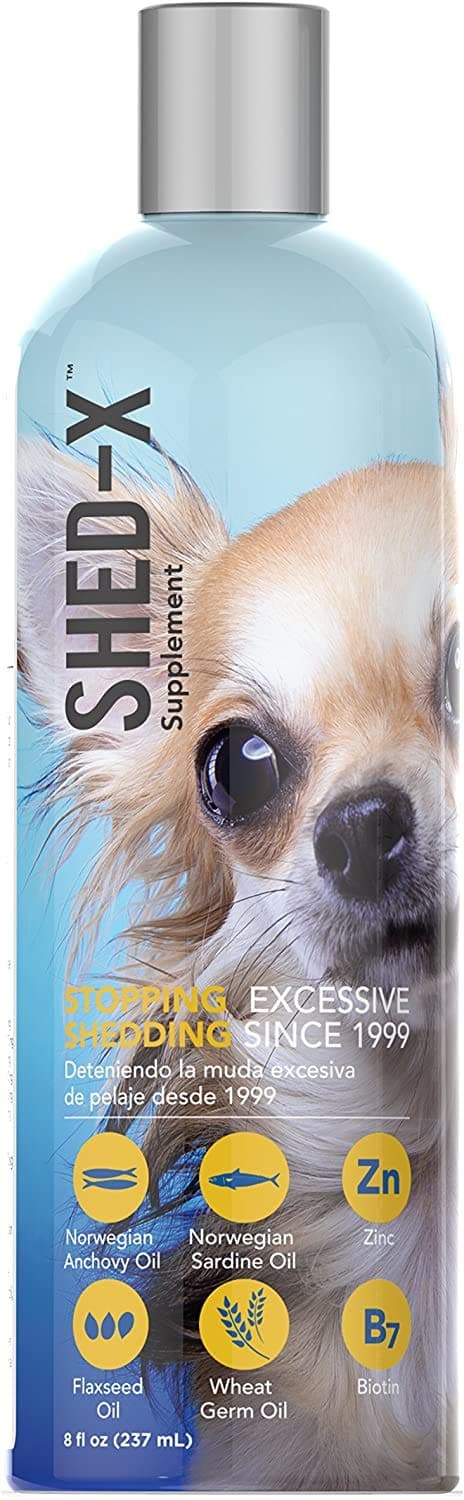 Shed-X Liquid Dog Supplement, 8oz – 100% Natural – Helps Control Excessive Dog Shedding with Fish Oil for Dogs Supplement of Essential Fatty Acids, Vitamins, and Minerals