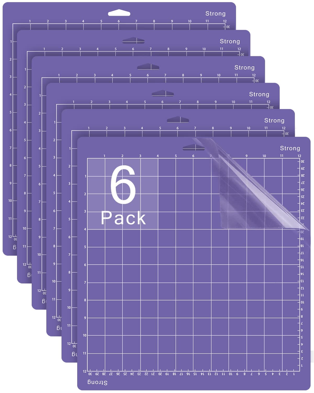 Gwybkq Cutting Mat, Compatible with Cricut Explore Air 2/Maker 6 Pack Strong 12x12 Purple Adhesive Sticky Non-Slip Cut Mats for Silhouette Cameo 4/3/2/1 Replacement Accessories for Crafts