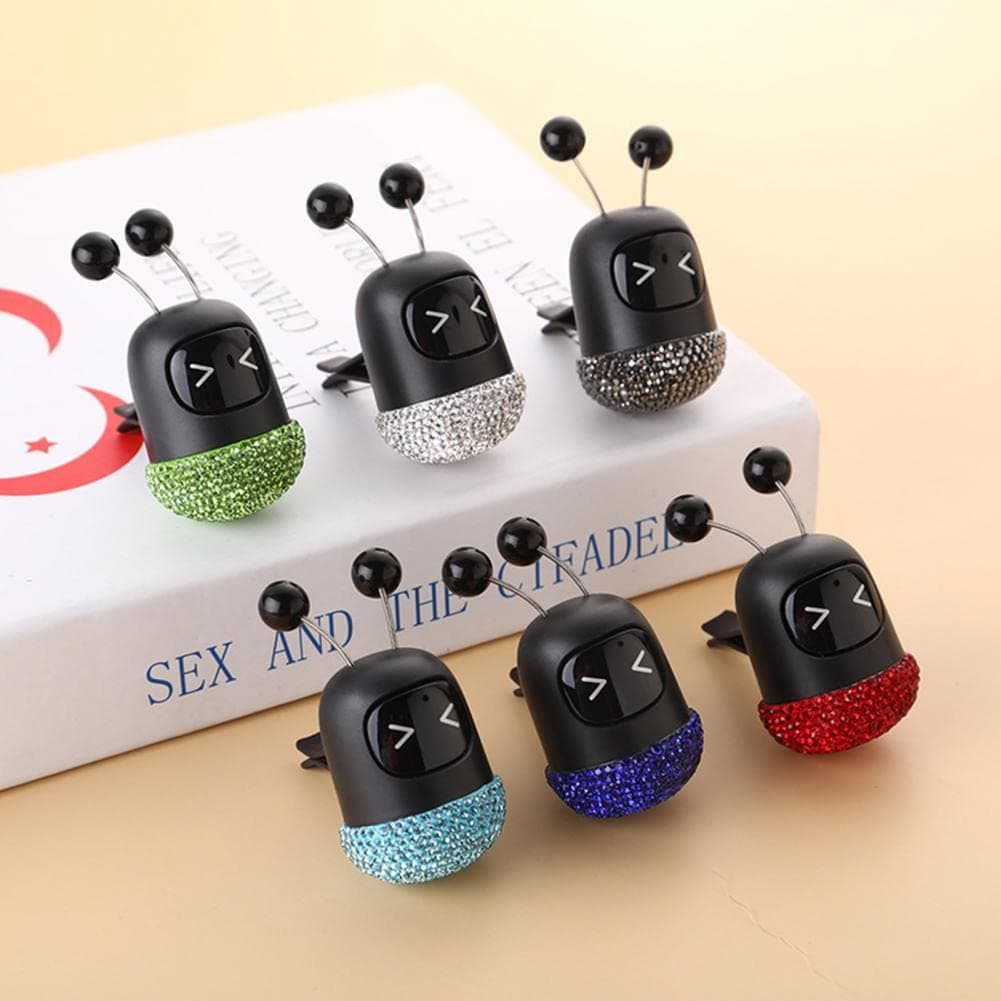BKN Car Ac Vent Fragrance Perfume Diffuser Cute Diamond Robot Car Interior Smell Flavoring Accessories For Car Interior AC Vent Accessories - 1pcs, Random Colors