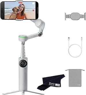 Flow 2 Pro Grey - AI-Powered Smartphone Stabilizer, Auto Tracking Phone Gimbal, 200+ App Tracking with Apple DockKit, 3-Axis Stabilization, Built-in Tripod/Selfie Stick, Portable & Foldable