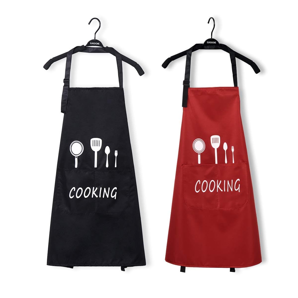 HDZIYU Adjustable Kitchen Aprons for Women and Men with Pockets, Personalized Cute Waterproof Chef Apron for BBQ Cooking