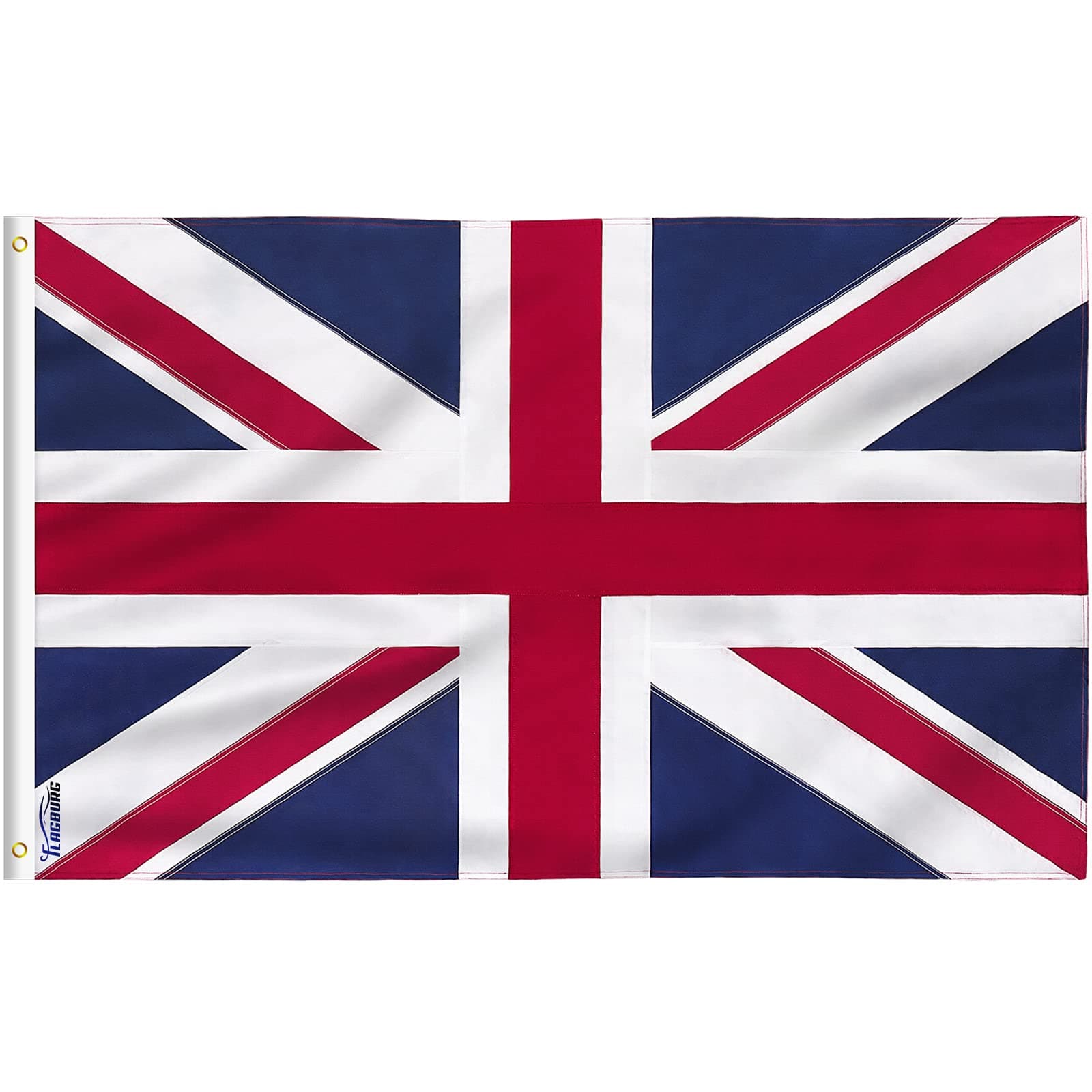 Union Jack 8ft x 5ft Large United Kingdom Flag for Flagpole - UK Flag With Eyelets, Double Stitched, Brass Grommets (150x240cm)