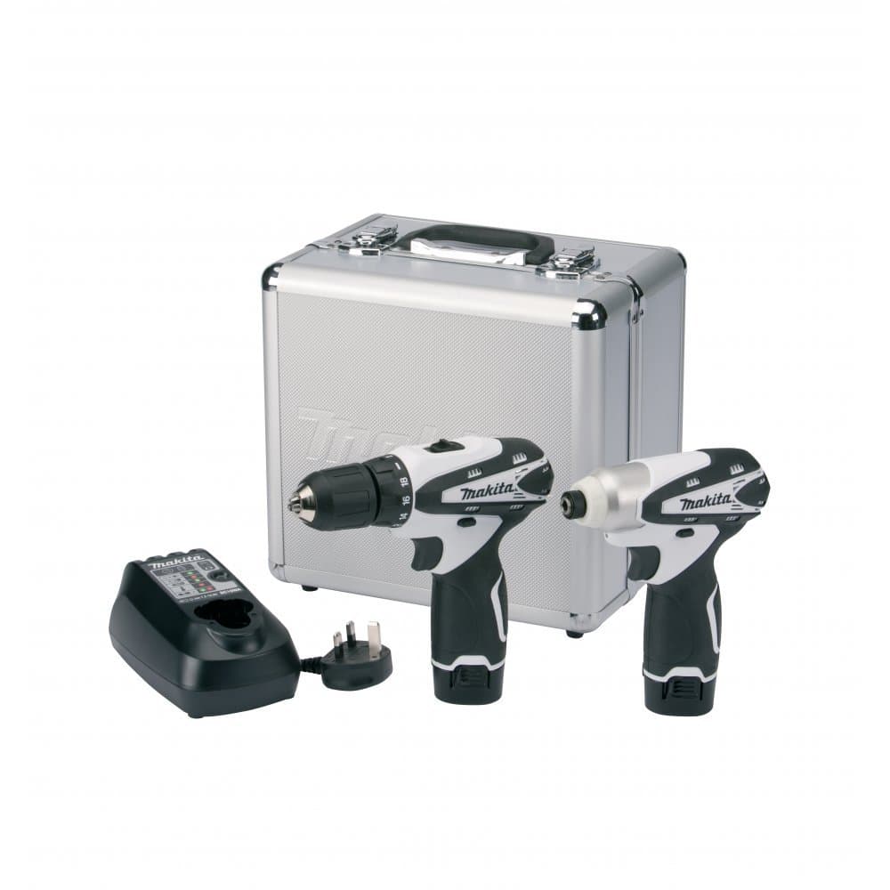 Makita LCT204W 10.8V Li-ion CXT 2 Piece Kit comprising DF330DZ and TD090DZ Complete with 2 x 1.3 Ah Li-ion Batteries and Charger Supplied in a Carry Case