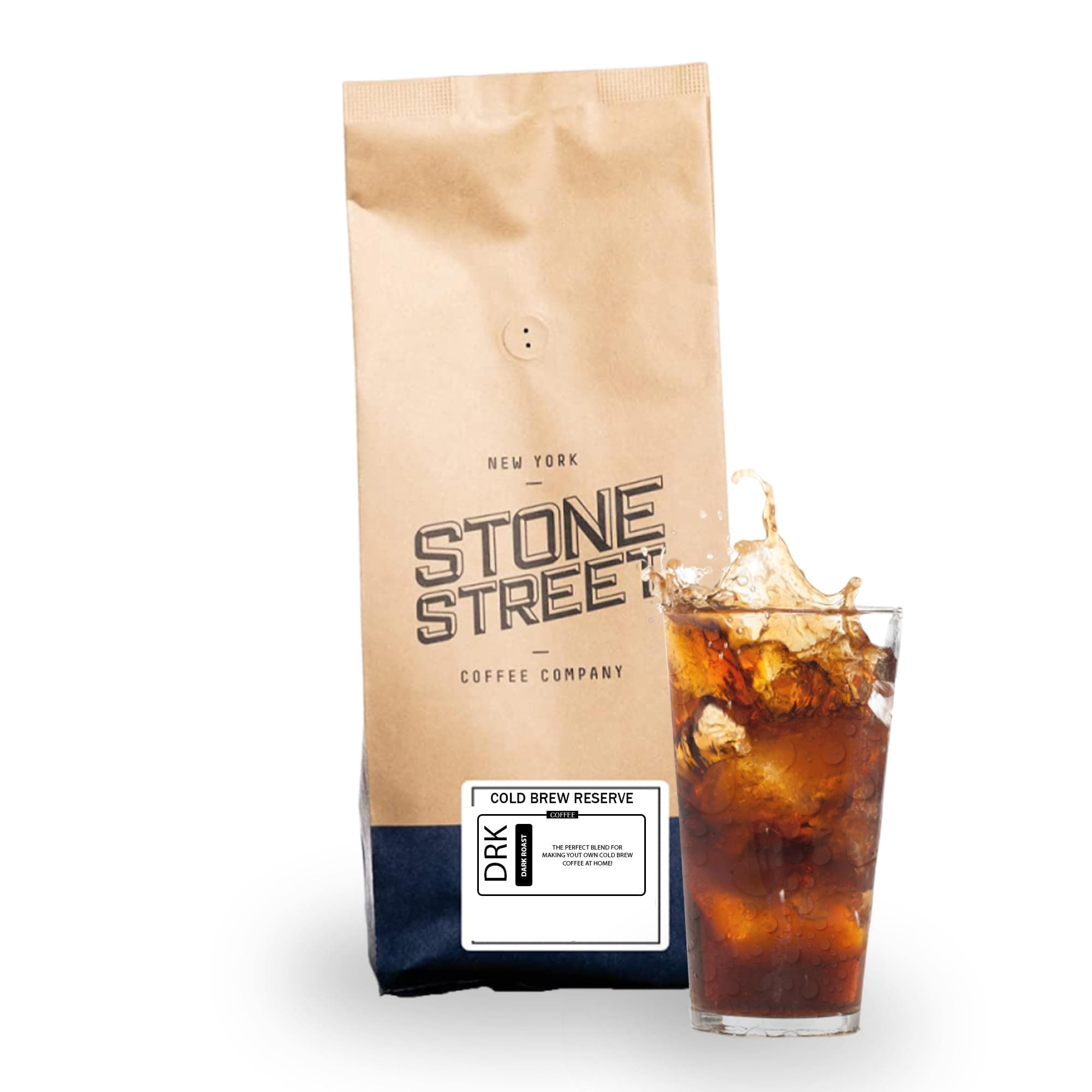 Stone Street Cold Brew Coffee, Low Acid, 100% Arabica, Gourmet Coffee - Strong & Smooth Blend, Coarse Ground, Dark Roast, Colombian Single Origin, 2 LB