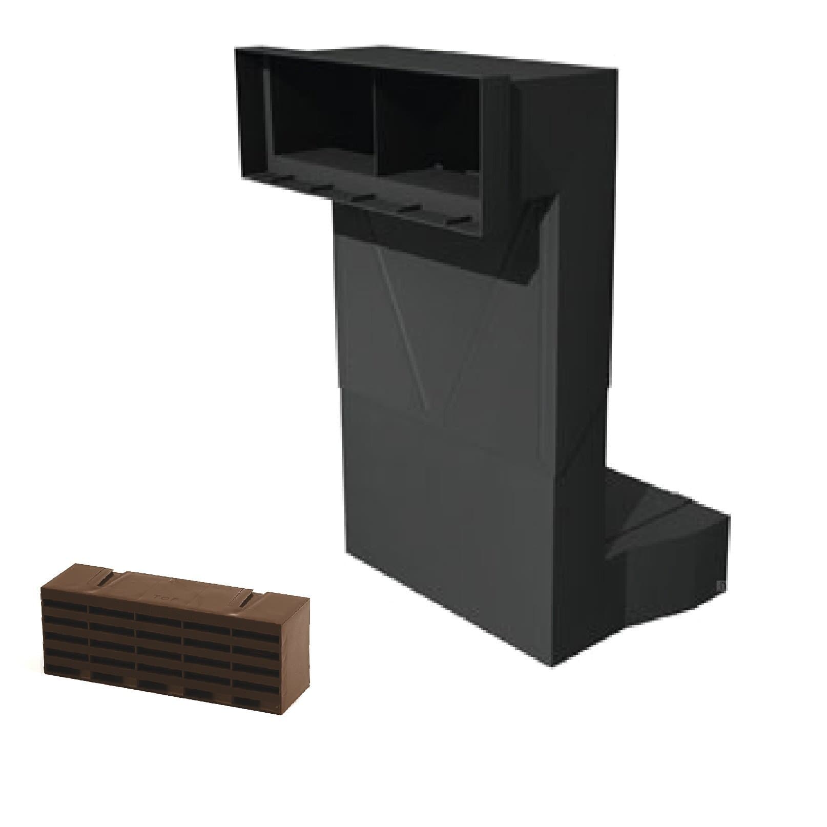 Telescopic Adjustable Underfloor Cavity Vent with Air Brick Ventilator Airbrick (Brown air brick)