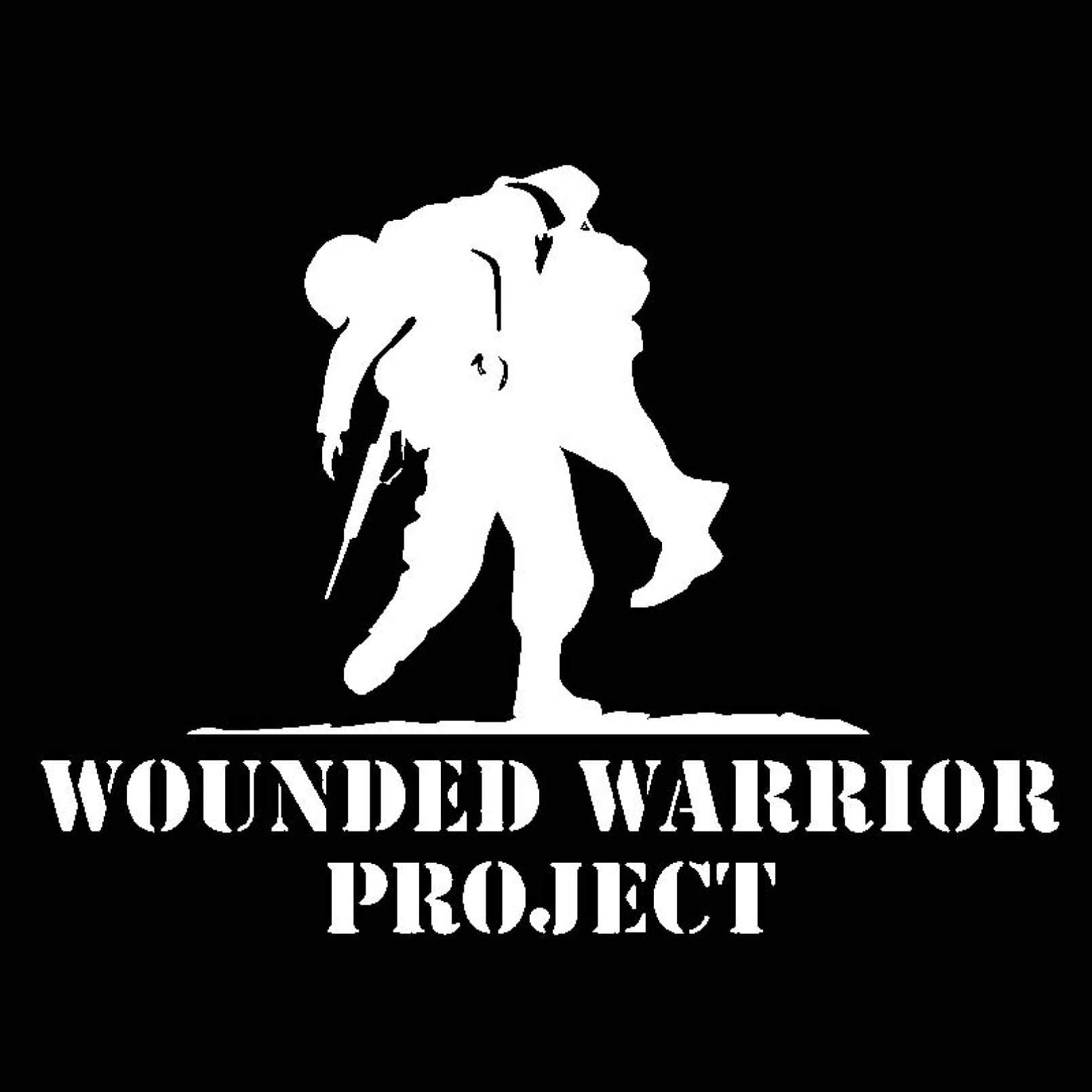 JKGHK Car Stickers 2Pcs Wounded Warrior Project Interesting Vinyl Car Sticker Decal Black Silver 17.8Cm*13.4Cm Funny Waterproof Decals