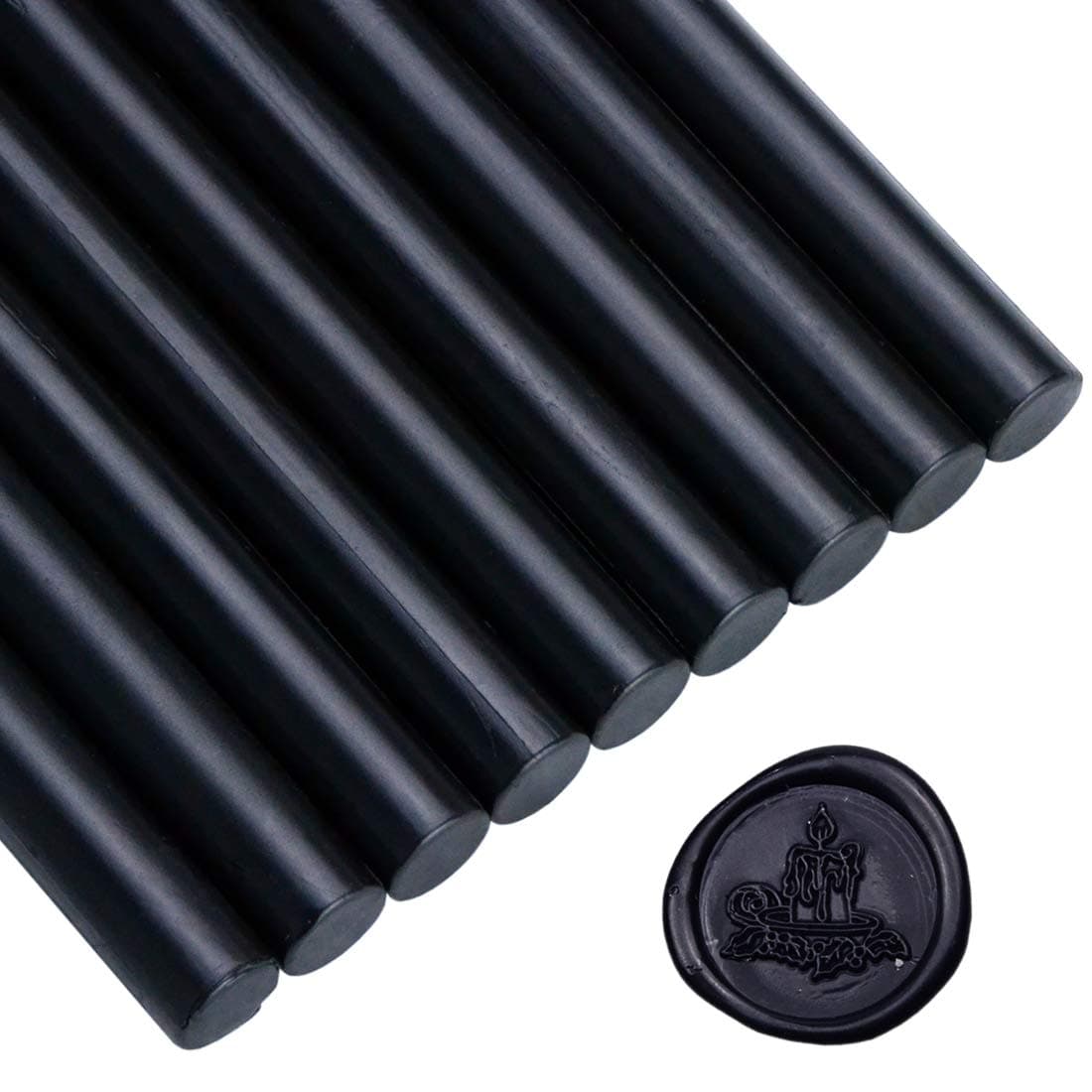 Glue Gun Sealing Wax Sticks - Black - Great for Wedding Invitations, Cards Envelopes, Snail Mails, Wine Packages, Gift Wrapping