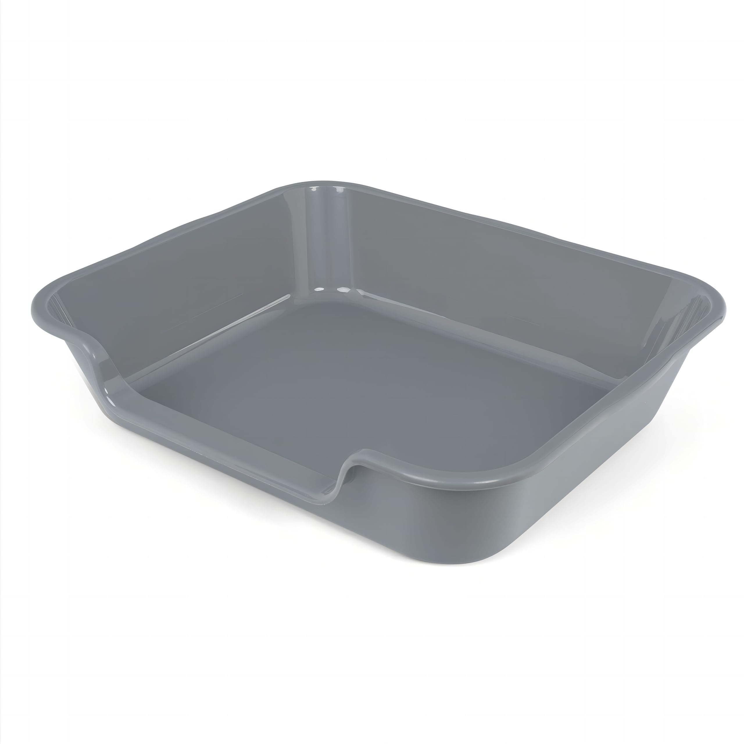 Extra Large Cat Litter Box, ABS Material, Low Entry Senior Litter Pen, Gray, 24"L x 20"W