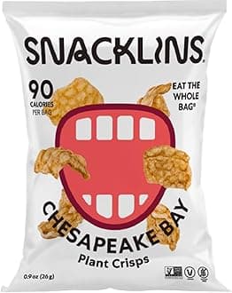 Chesapeake Bay Plant-Based Crisps – Vegan, Gluten-Free, Grain-Free, Kosher, Healthy Low-Calorie Snack – Only 90 Calories Per Bag – 0.9oz Bags (Pack of 12)