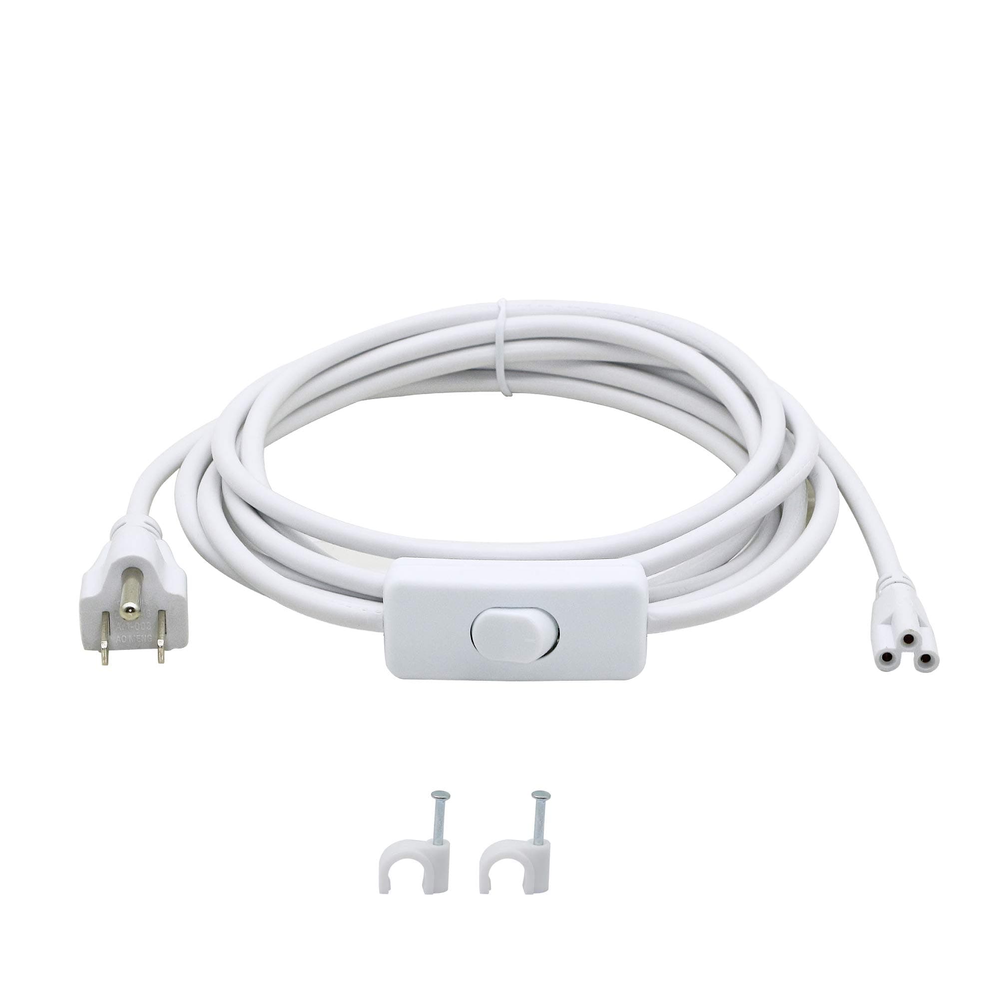 SinLoon 11FT US Plug Power Cords with On/Off Switch - 3-Core LED Integrated Lights Connector Power Cable for LED T5 T8 Light Tube Fixture Extension Cable (3.4m US SW)