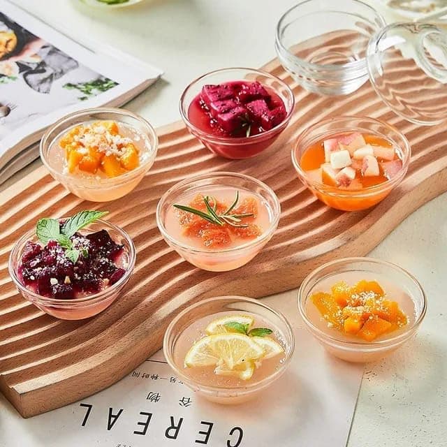 PrimeWorld 3.5 inch Bowl Set of 6 Pcs for Soy Sauce Dipping Side Dishes & Snack Sushi Fruit Dessert Serving Bowl, Vegetable, Food Bowl for Restaurants, Kitchen Gifts, 70 ml, Transparent