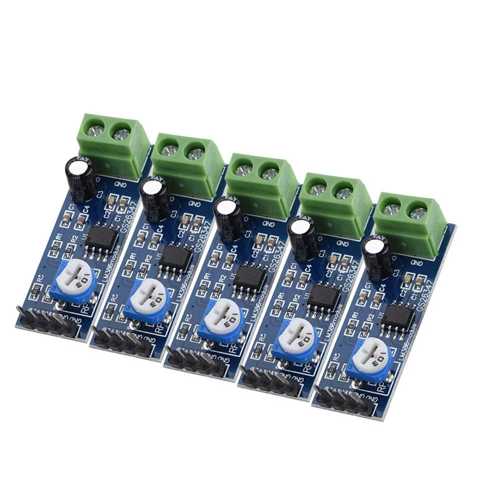 Eujgoov 5PCS 5V-12V Audio Amplifier Board, 200 Times Gain Ek1236 L1P8 Module With Adjustable Sound Power, 5-12V