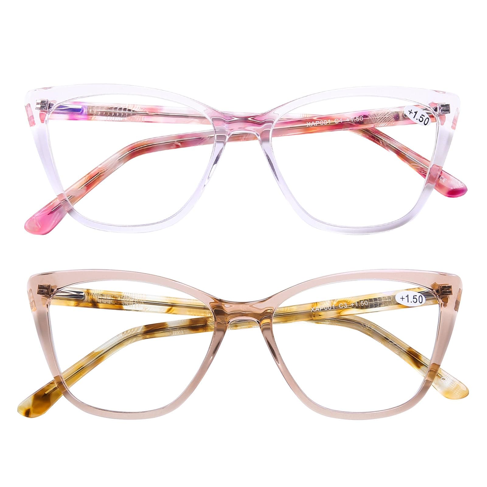 AQWANO Cat Eye Computer Reading Glasses Designer Blue Light Block Eyeglasses Readers