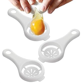 3 Pcs Egg Separator for Raw Eggs - Egg Yolk Separator Tool with Hang-On Bowl Design for Less Mess, ABS Plastic 2.36" Bowl & 4.96" Handle - Practical Kitchen Helper for Baking, Meringue, Creams & Mayo