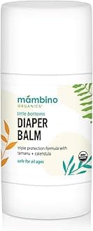 Mambino Organics Little Bottoms Diaper Balm, Baby Essentials Diaper Rash Cream, Newborn Essentials Must Haves, Calendula, Cruelty-Free, 0.63 Ounces