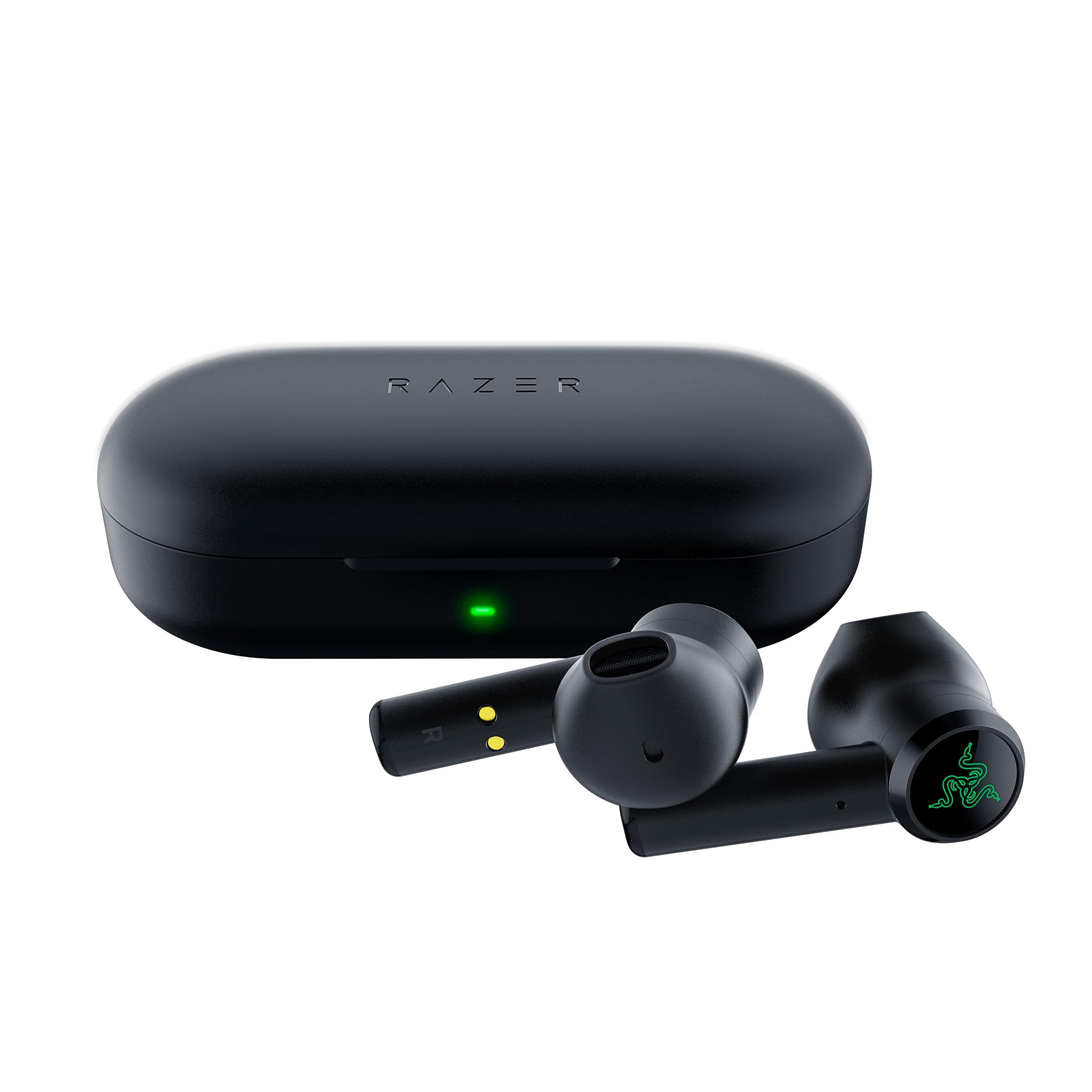 Razer Hammerhead True Wireless - Wireless Earbuds (In-Ear Earphones, Ultra-Low Latency, Water-Repellent, 13 mm Driver, Touch Support, Bluetooth 5.0, Voice Control, Charging Case) Black