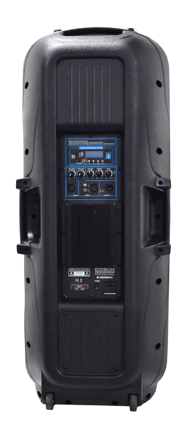 Edison Professional Twin 15" PA High Power Speakers with LED Lighting 2" (M-6000 MKII)