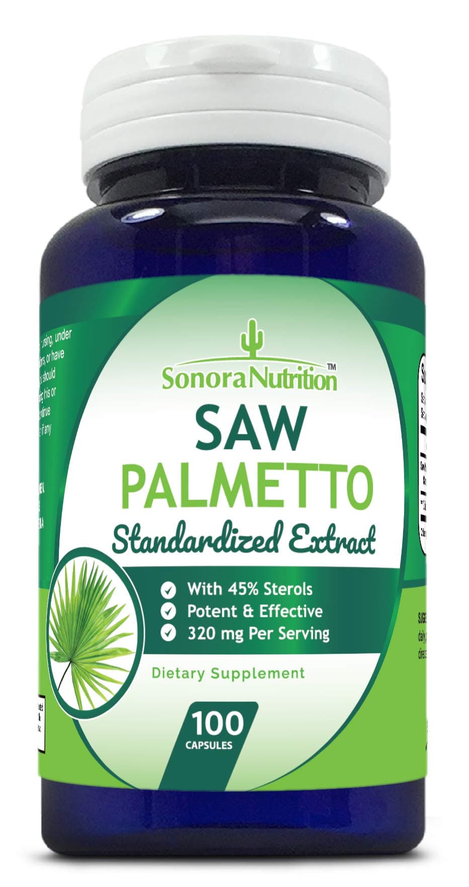 Saw Palmetto Standardized Extract with 45% Sterols 320 mg, 100 Capsules