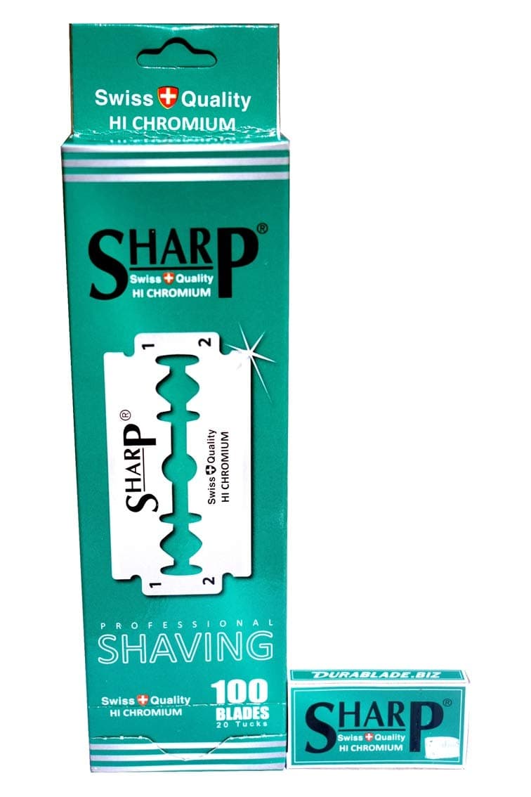 100 Sharp Hi Chromium Double Edge Razor Blades For Safety Razor - MenÃ‚´s Safety Razor Blades For Shaving For Men For A Smooth And Clean Shave (1 Year Supply)