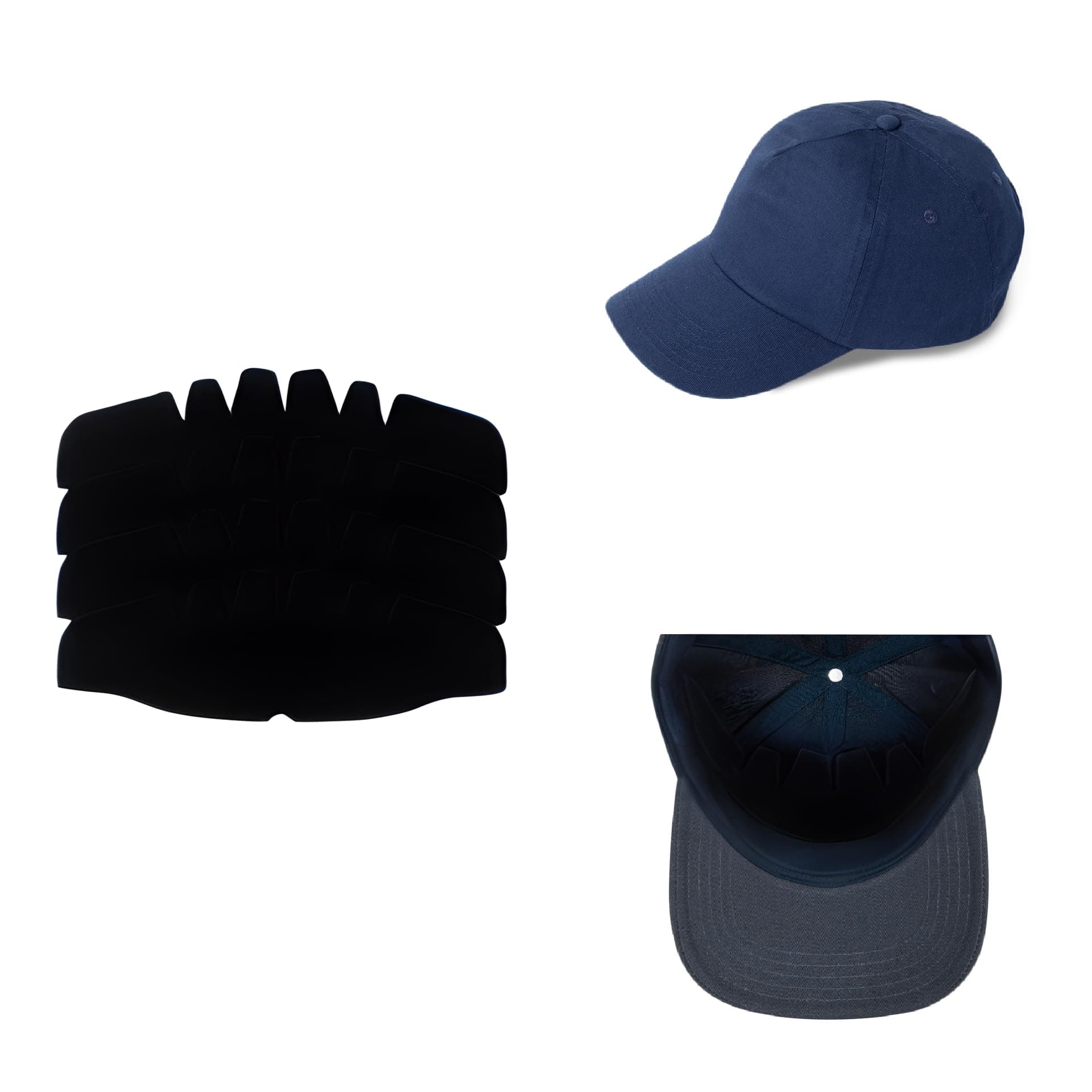 Shapers Image 4 Count Baseball Crown Shaper Inserts for Fitted Caps Snapback Hats, Washable Reusable Liners