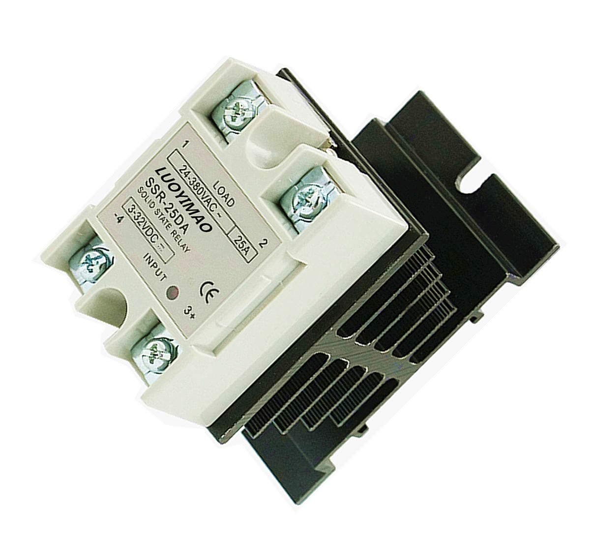 SSR-25 DA 25A 3-32V DC / 24-380V AC Solid State Relay and Heat Sink