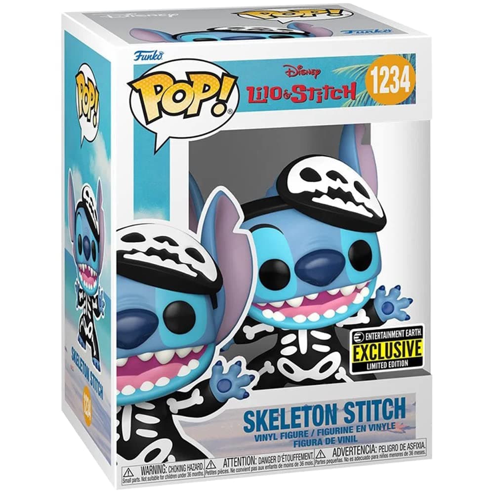 Funko Pop! Disney: Lilo & Stitch - Skeleton Stitch 1234 Special Edition, Common Multicolor Vinyl #1234