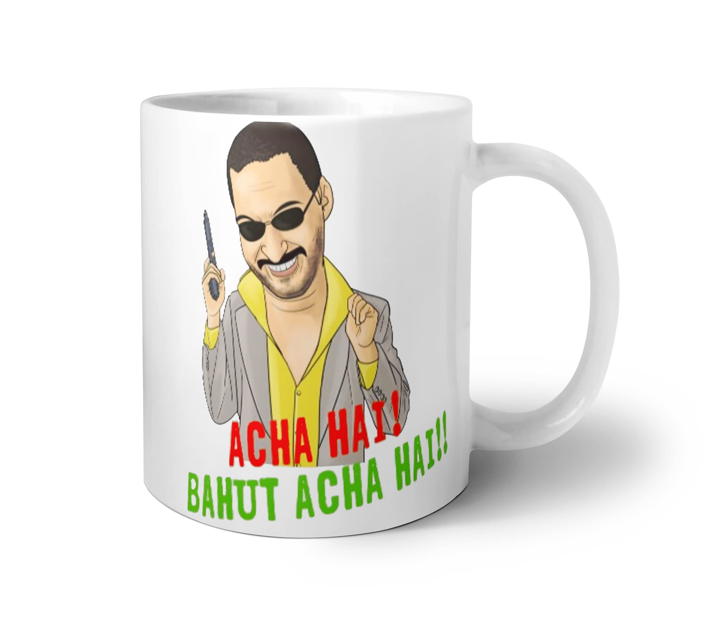 Acha Hai,Bhaut Acha Hai|Nana Patekar Famous Dialogue Printed Coffee Mug|Gifting Coffee Mug for Humorous People|Nana Patekar Fan - 1 Piece, Multicolour, 325 Ml