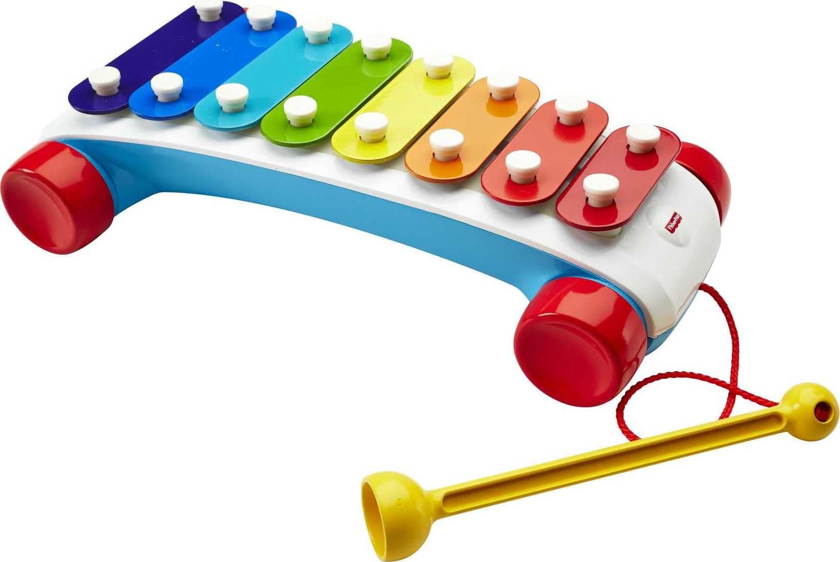 Toddler Pull Toy, Classic Xylophone Pretend Musical Instrument with Mallet for Preschool Kids Ages 18+ Months