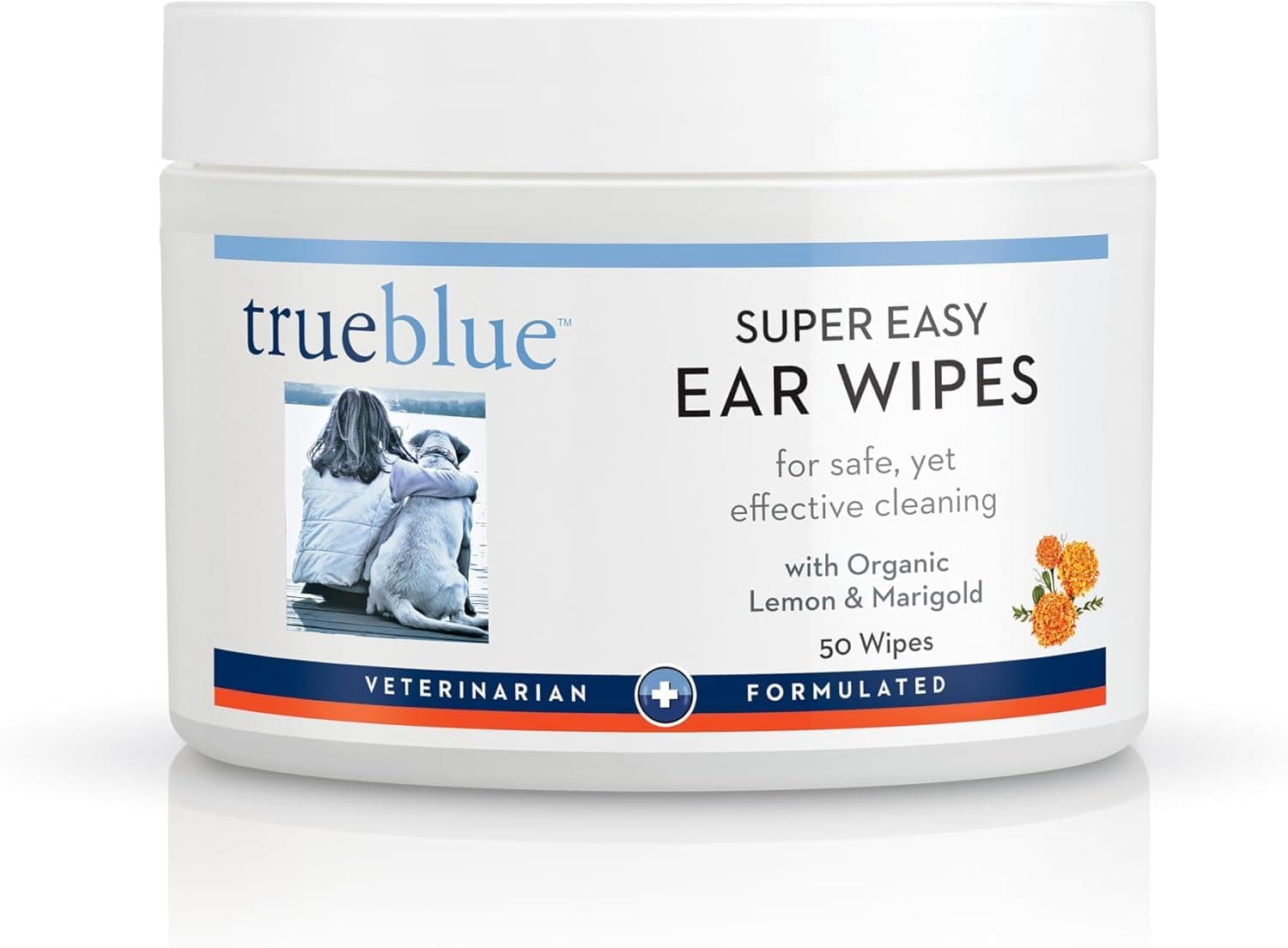 - TrueBlue Lemon & Marigold Super Easy Dog Ear Wipes – Pre-Moistened Puppy Pads for Ear Cleaning – Cleansing Ear Wipe for Dogs, Puppies – Non-Toxic, All-Natural – 50 Count