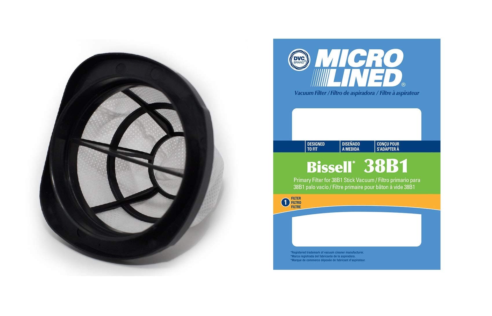 DVC Micro-Lined Replacement Filter for Bissell 203-7424 3 in 1 Stick Vac - 1 Filter
