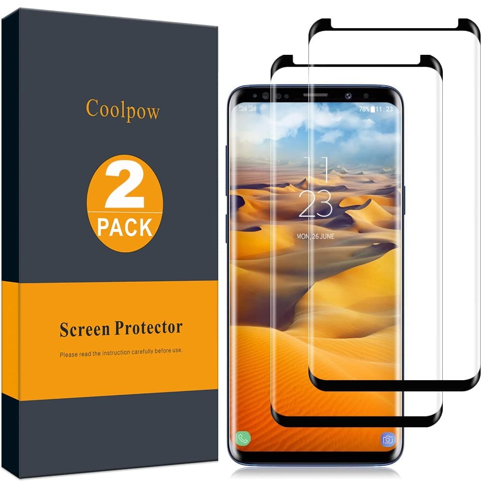 [2 Pack] Samsung Galaxy S8 Plus Screen Protector Tempered Glass Film [Case Friendly][Anti-Bubble][3D Curved][3D Full Coverage] Tempered Glass Screen Protector for Samsung Galaxy S8 Plus