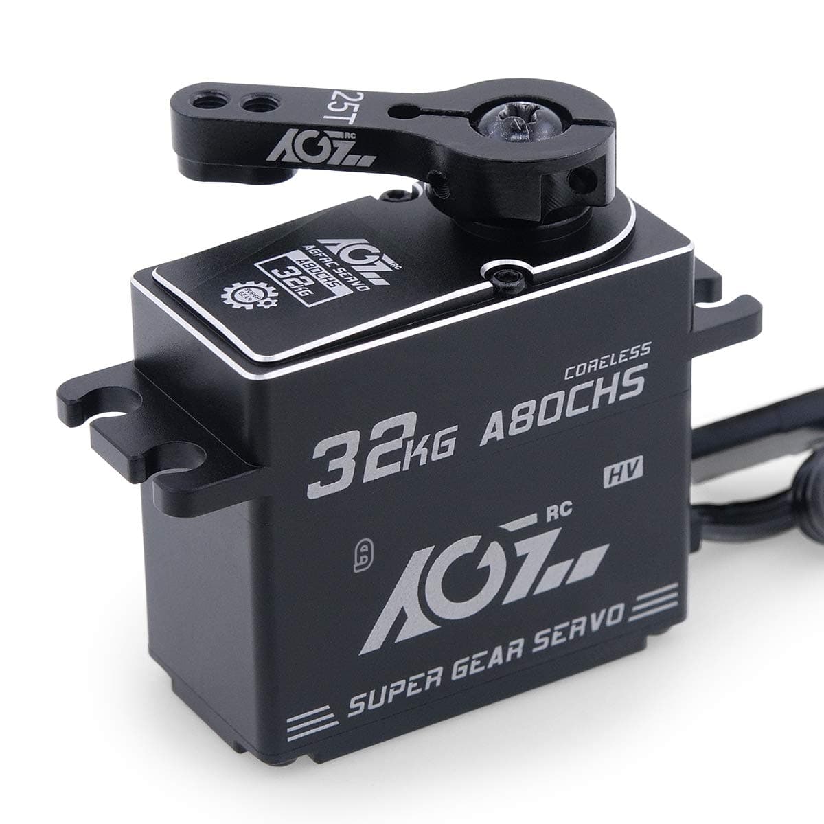 AGFRC 32KG Steering Digital Servo High Torque Programmable Full CNC Metal Gear for 1/10 RC Truck Crawler, 180 Degrees(A80CHS)