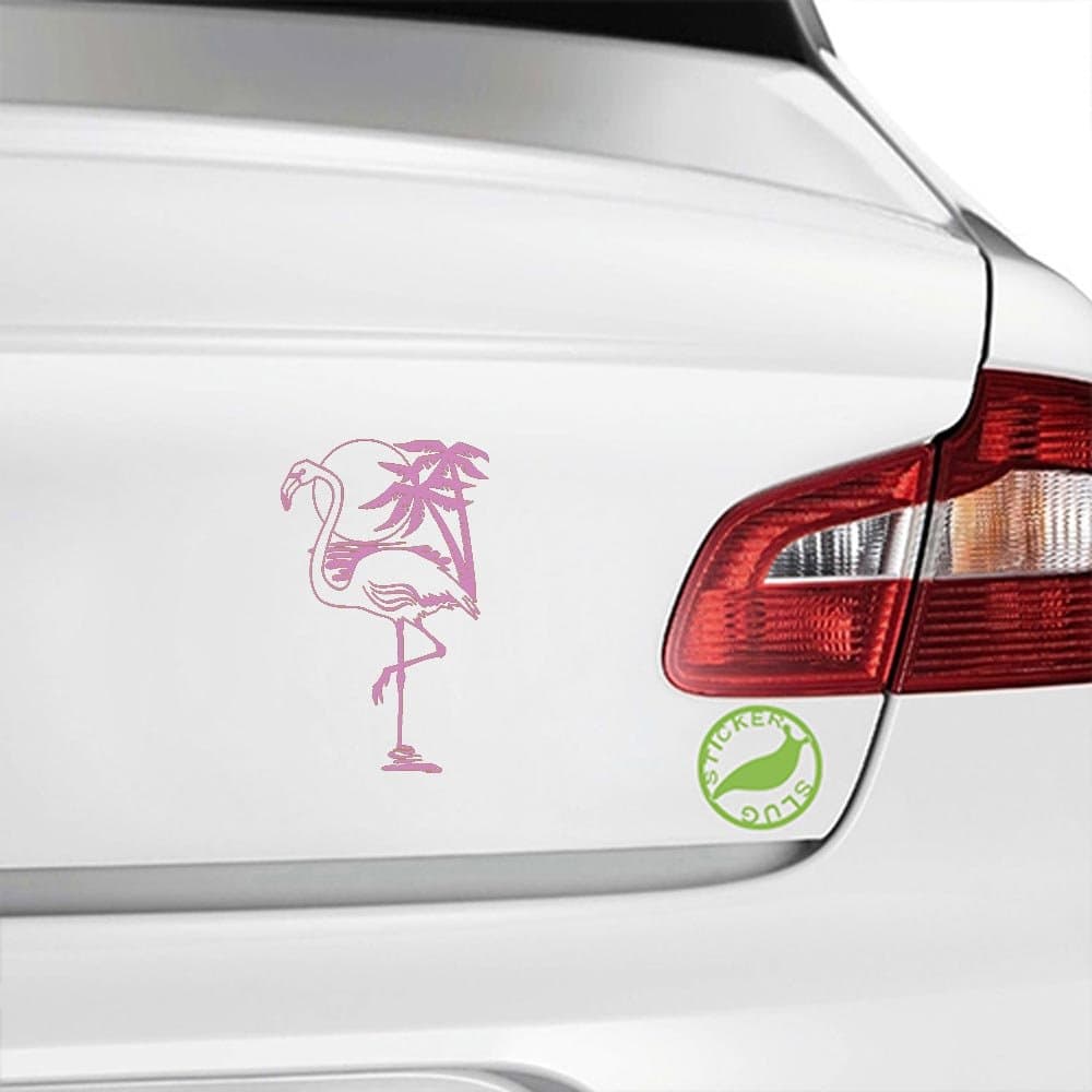 Tropical Flamingo Decal Sticker (Pink, 5 inch, Reversed)