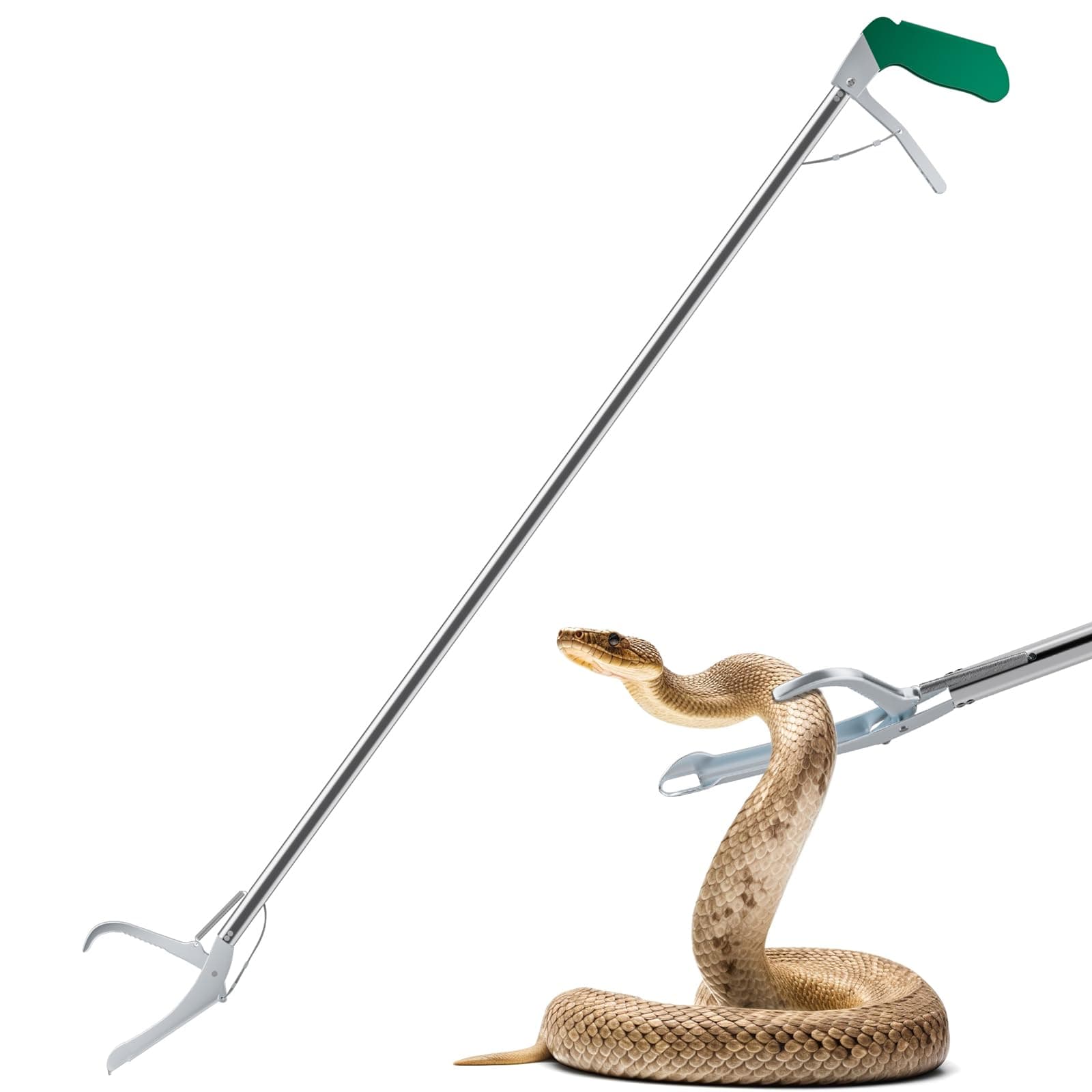 Anrain 47" Extra Heavy Duty Snake Tongs Reptile Grabber Catcher Wide Jaw Handling Tool