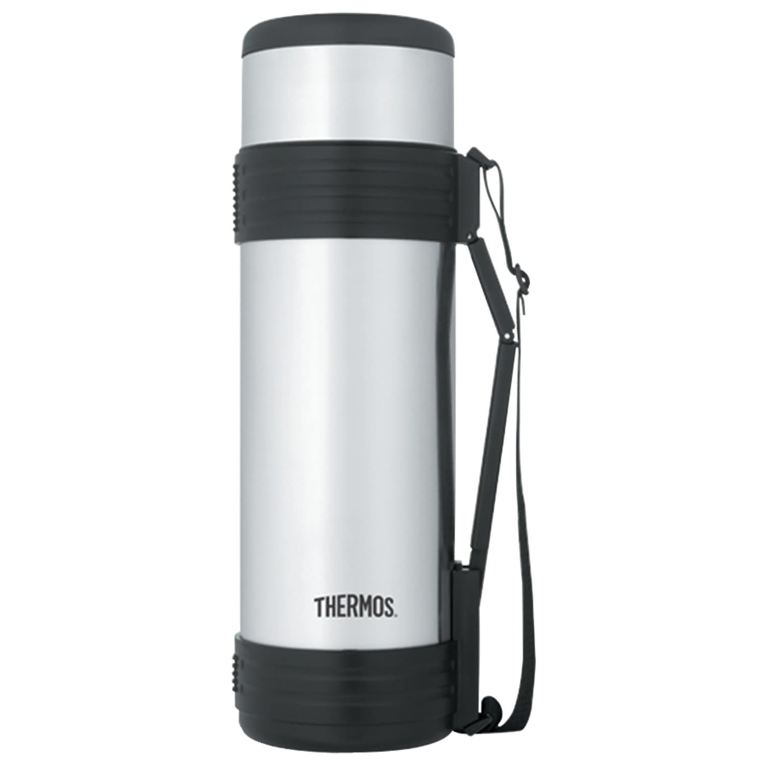 Thermos Vacuum Insulated Beverage Bottle with Folding Handle, 61-Ounce, Stainless Steel