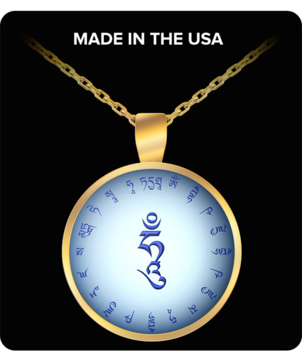 Medicine Buddha Mantra Necklace Pendant - Healing Power Charm from Bhaisajyaguru Medical King - Eliminate All the Suffering and Afflictions