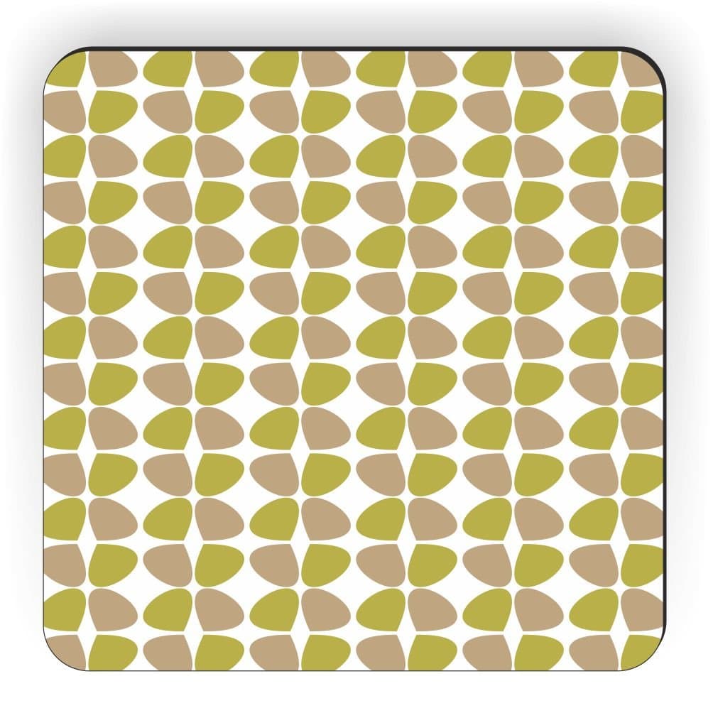 Rikki Knight Petals Leaves Honey Mustard Fall Winter Design Square Fridge Magnet, Moss Green