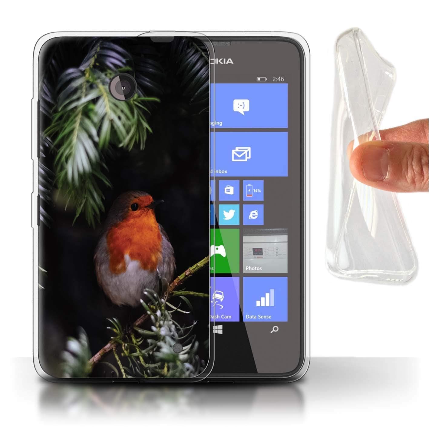 STUFF4 Gel TPU Phone Case/Cover for Nokia Lumia 630 / Small Robin Design/Christmas Festive Season Collection