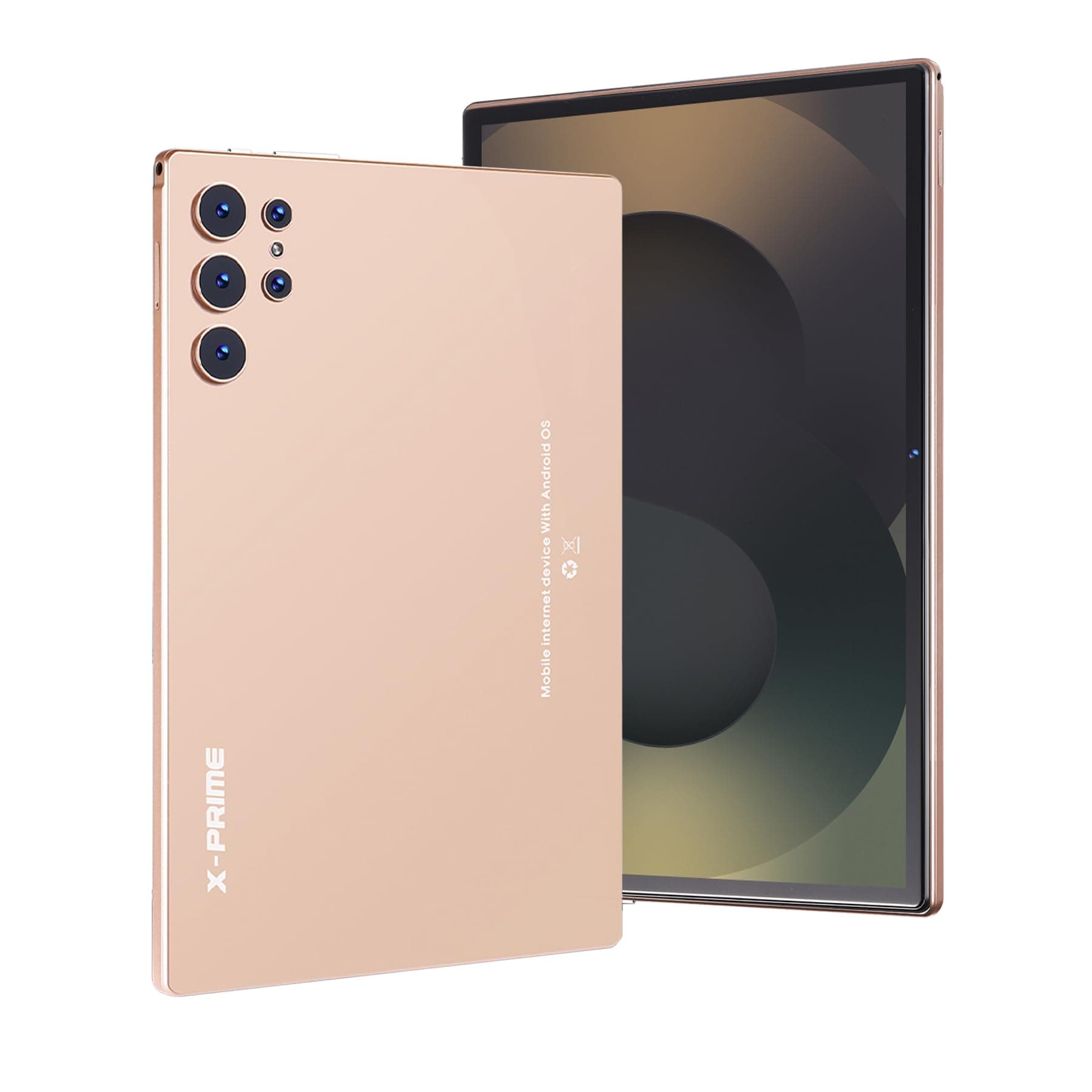 X-Prime S25 Ultra Plus 10.1" Tablet Android 15 | 5G+WiFi | Dual SIM |HD Display 3000x1440 | Keyboard + Stylus | Kids Tablet | Dual Camera | Zoom & Google Meet (Gold)