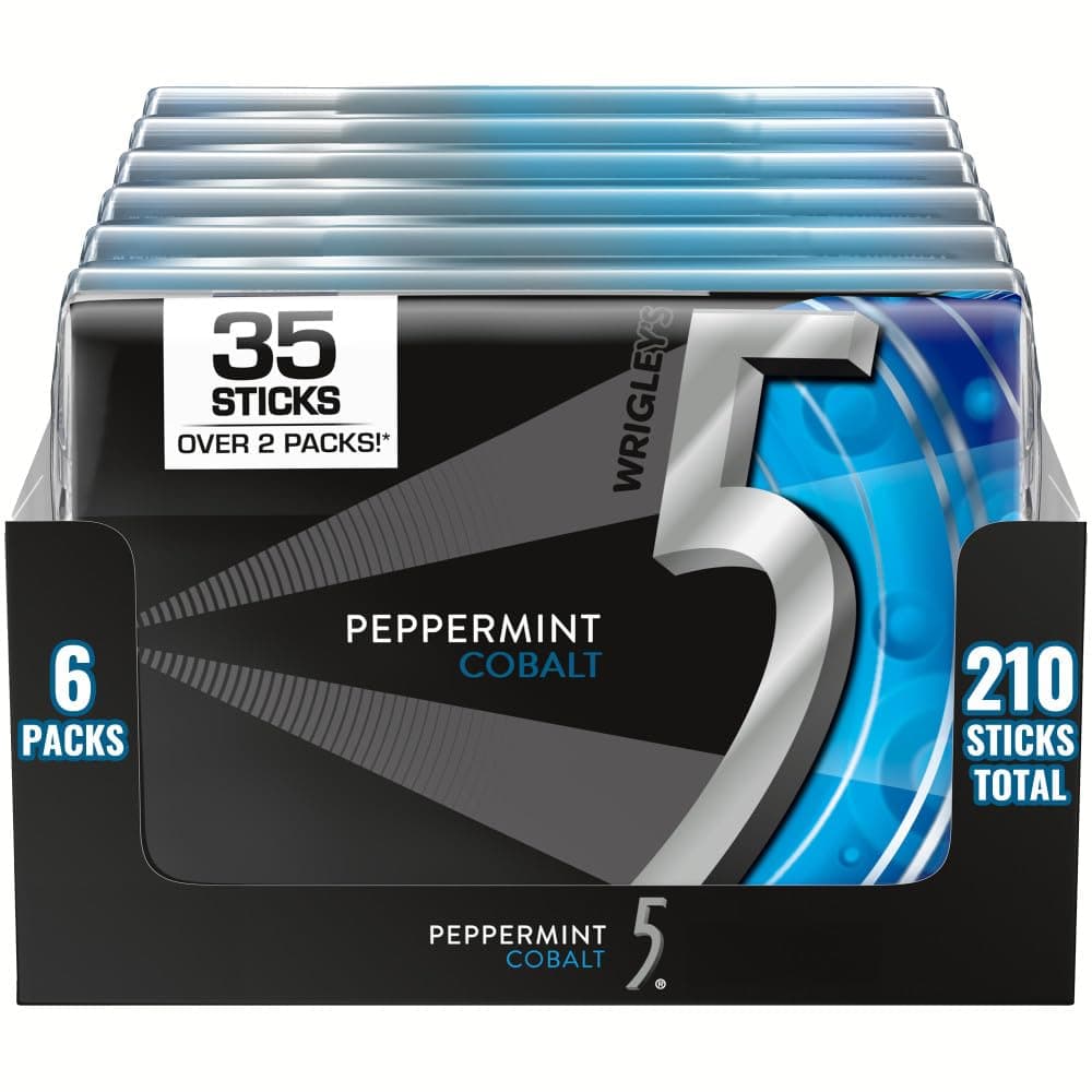 Five 5 Gum 5 Sugar-free Peppermint Cobalt (35 Sticks)- Pack of 6