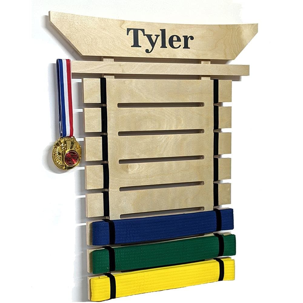 Personalized Taekwondo Belt Display for Martial Arts Belts - USA Made