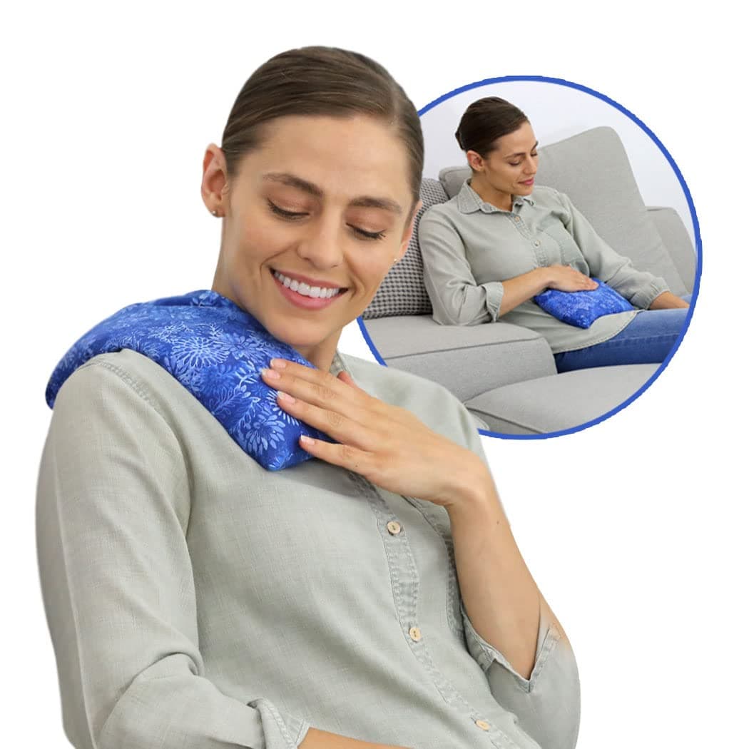 Nature CreationMicrowaveable Herbal Heating Pad - Microwave Heating Pad for Neck and Shoulders, Cold & Hot Pack, Heat Pack Warming Pad, Microwavable Heating Pads - Pack of 1 (Blue Flowers)
